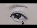 How to draw a realistic eye  eyebrow  time speed draw