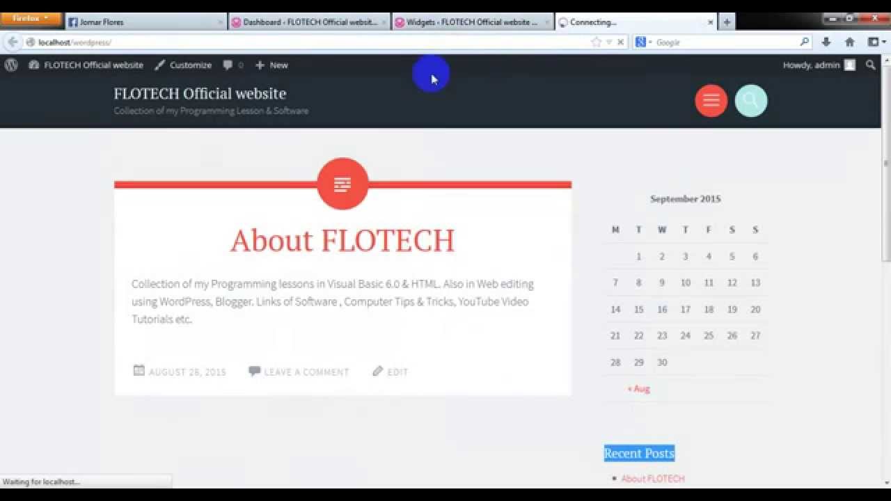 FLOTECH TUTORIAL: WordPress Widgets (Add, Remove, Re Position) 08 - YouTube