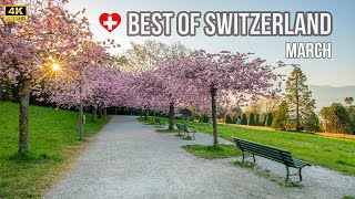 The most beautiful places to visit n Switzerland in March 4K