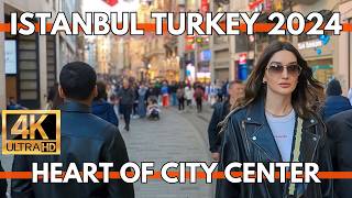 ISTANBUL TURKEY 4K WALKING TOUR IN HEART OF CITY CENTER GALATA TOWER TO TAKSİM SQUAREWITH CAPTION