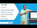 How to Generate Material Inward from a Purchase Order in VasyERP?
