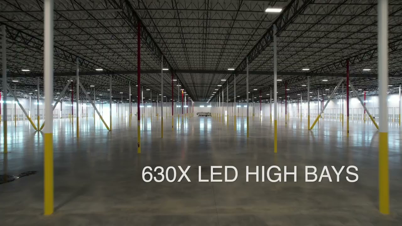 Well Lit 1 million sq. foot warehouse. LED Warehouse Project