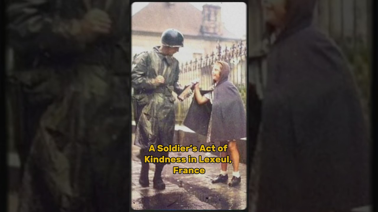WW2 Historic Footage Colorized, A Soldier’s Act of Kindness in Lexeul, France 