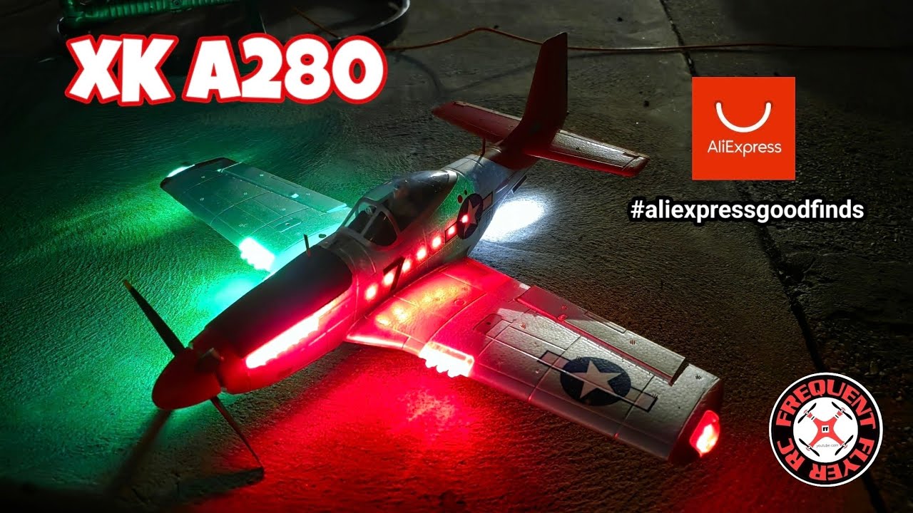XK A280 P51ムスタング　開封試験飛行のみ XK A280 P51D Mustang edtail Maiden Flight At Sunset 🔥🔥 - YouTube