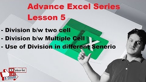 How to use division formula in Excel in Urdu  || Advance MS Excel Series || Lesson 5