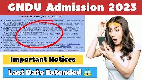 GNDU Admission 2023 Important Notice 😱🔥| Gndu Latest Update | Last Date | Registration | Gndu News
