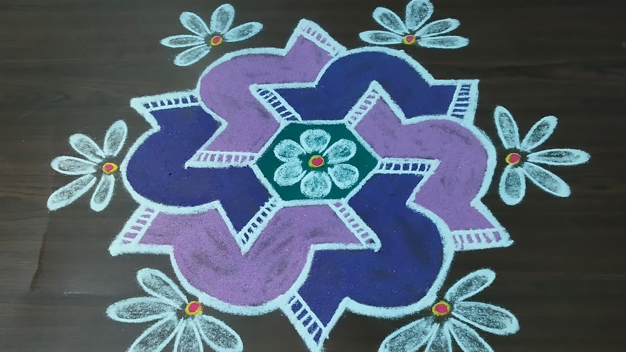 7*4dots easy rangoli for festival#rangolidesign#koolamvideo#tamilkoolam