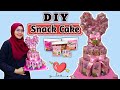 Cara membuat kue dari Snack || DIY Snack cake || cara membuat kue ulang tahun dari Snack/Ciki