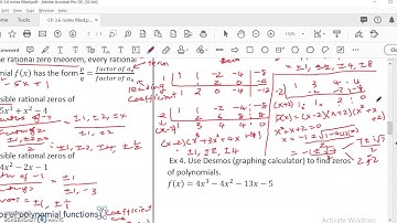 OpenStax Precalculus Ch 3.6 Zeros of Polynomial functions # 3