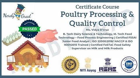 Poultry Processing & Quality Control-Course Overview