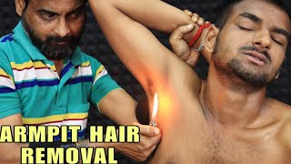 Armpit Hair Removal with Fire | Head Massage & Hair Scratching | Neck Cracking | Elbow Cracking ASMR