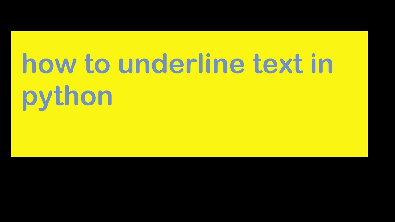 How To Underline Text In Tkinter