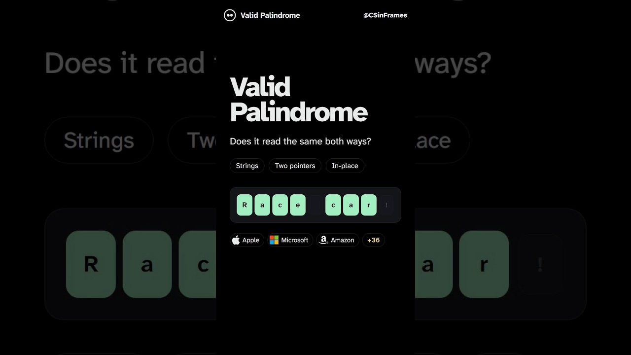 Valid Palindrome | LeetCode 125 - 3 Ways Explained - YouTube