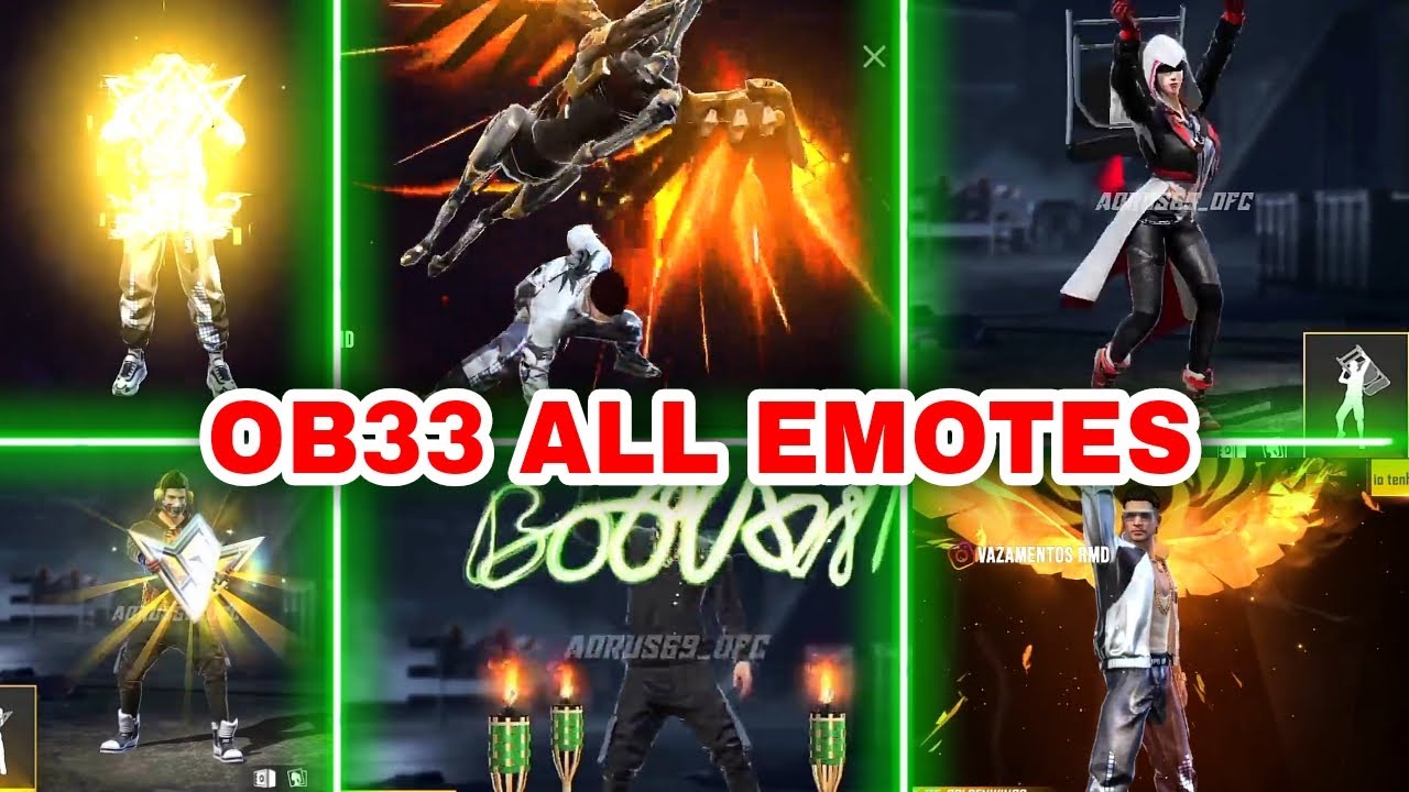 Free Fire New Emote // Ob33 All Emotes Review // Free Fire Upcoming Emotes // Free Fire Ob33 Emote