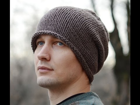 Мужская шапка спицами схема с описанием чулок