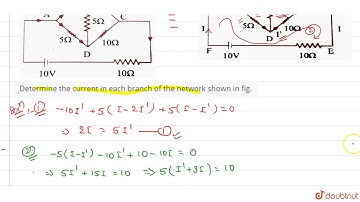 Determine the current in each branch of the network shown in fig.