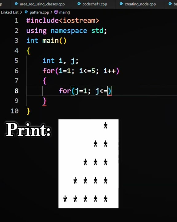 Triangular Star pattern | C++ | Tutorials | How #programming #shorts # ...
