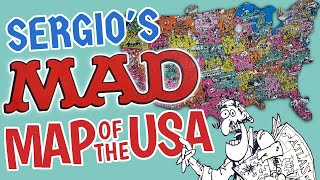 MAD Magazine Map of the USA by Sergio Aragonés