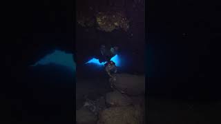 Mermaid swims through dark cave 🖤☠️ #shorts #mermaidcore