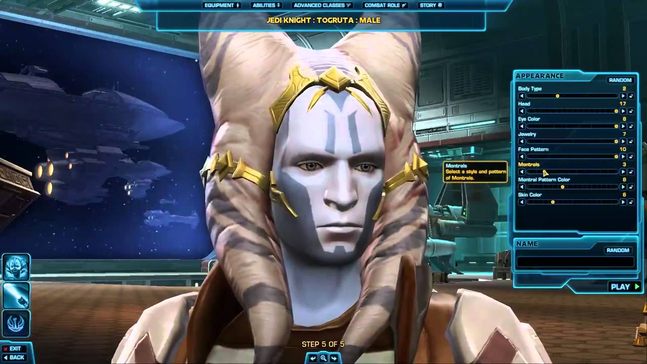 SWTOR Togruta Jedi Knight Character Creation