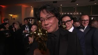 Bong Joon-Ho Celebrates Oscar Win At Governors Ball