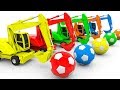 Colors for Children to learn w Excavator and Soccer balls - Learn Colors for Kids