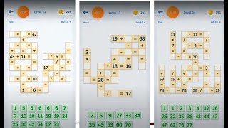 Math Crossword Number puzzle - Expert - Level 12 - Level 13 - Level 14