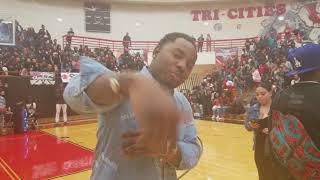 Lil Baby With Greg Street At Tri Cities High School