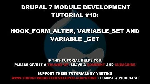 Drupal 7 Module Development Tutorial #10 - Drupal