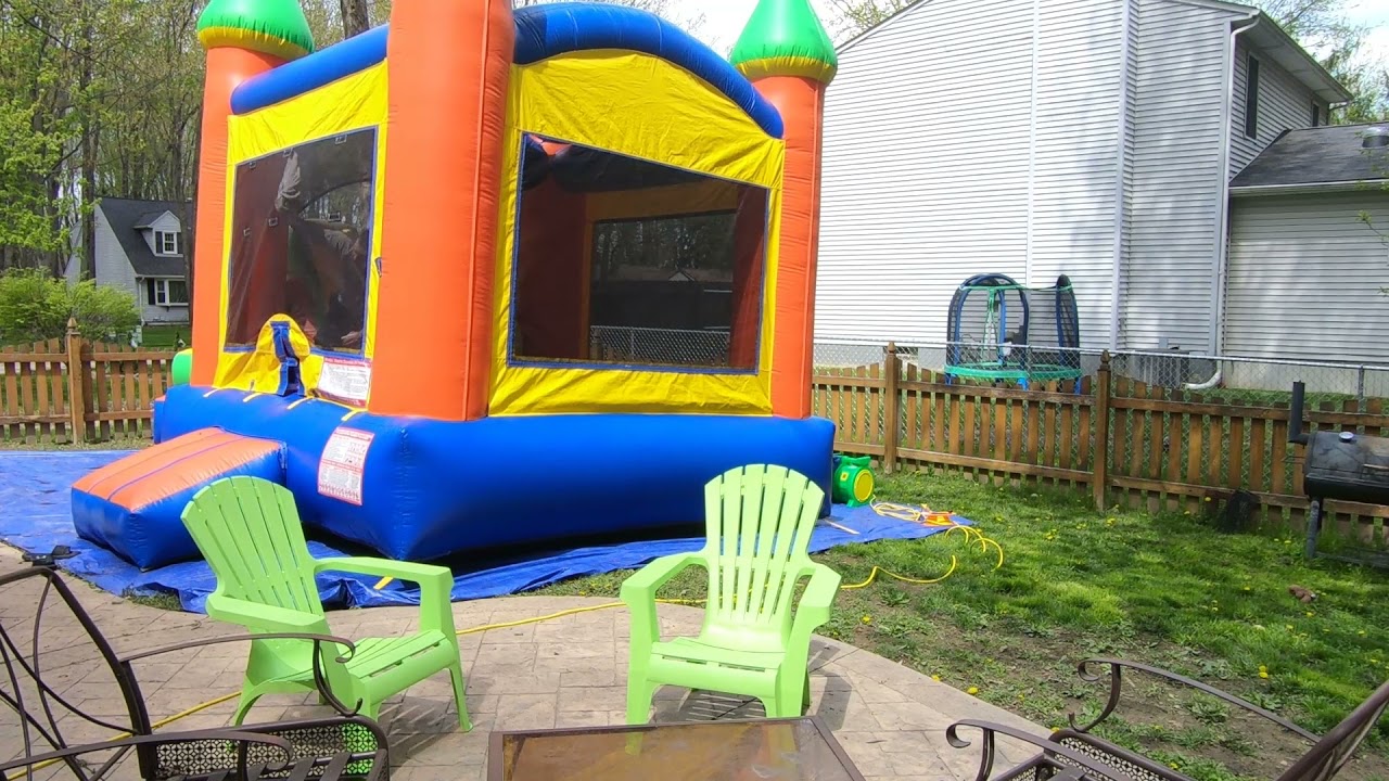 Full Video one man bounce house slide pickup