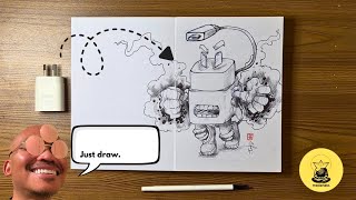 Sketching ordinary objects into extraordinary characters. Ep.1: The USB Power Charger.