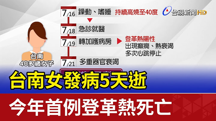 登革热狂烧！台南女发病5天逝 今年首例死亡 - 天天要闻