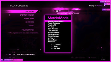 {COD GHOSTS} MATRIX AZZA TRICKSHOT MENU *CFW/HEN* CLIENTS, S/L POSITION, WEAPONS, SETTINGS, & MORE