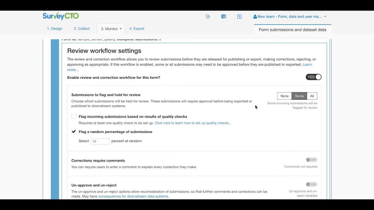 Sensor-powered quality control: configuring the review workflow