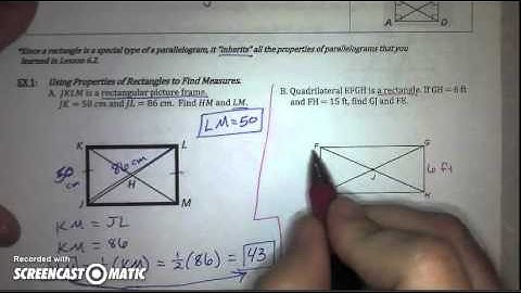 6 4 Rectangles Video Notes