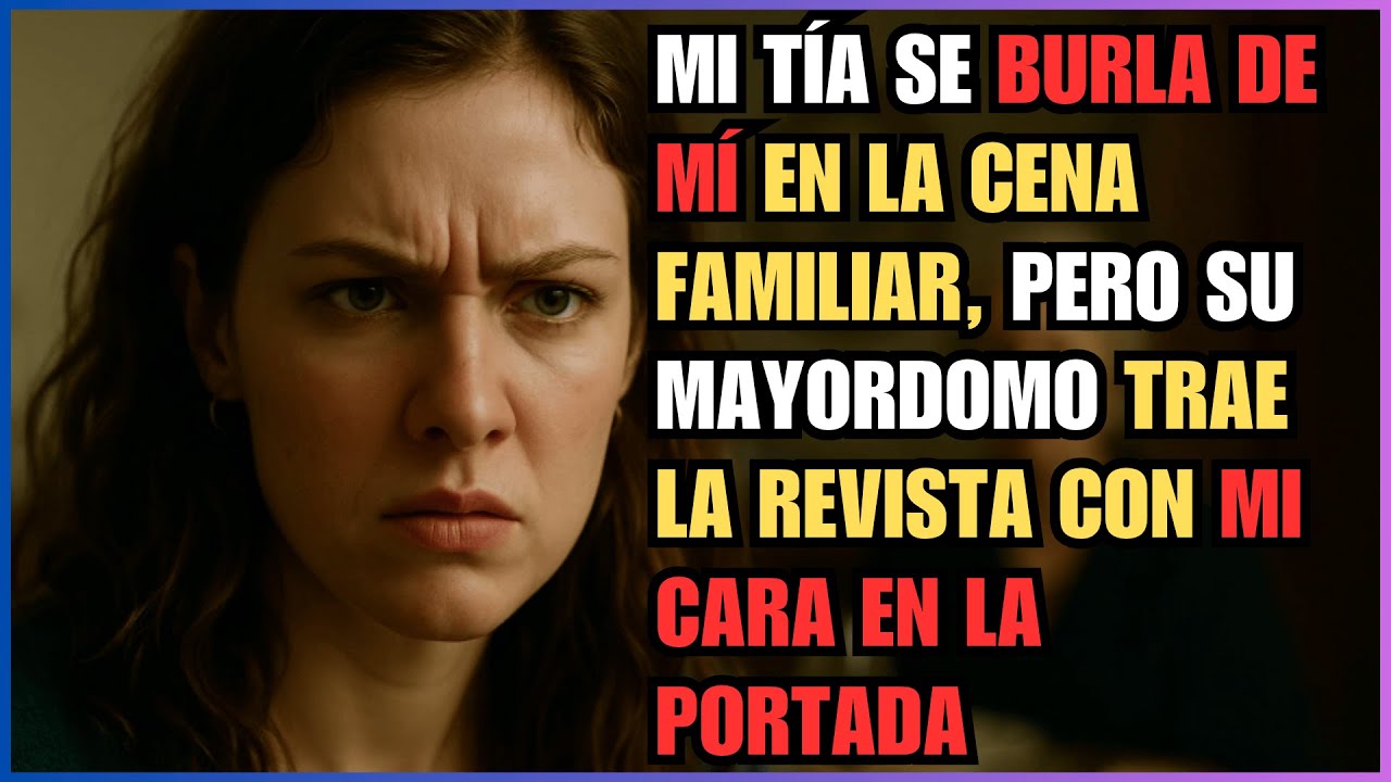 Mi TÍA se BURLA de mí en la CENA FAMILIAR, Pero su MAYORDOMO Trae la Revista con mi CARA en la PORTA
