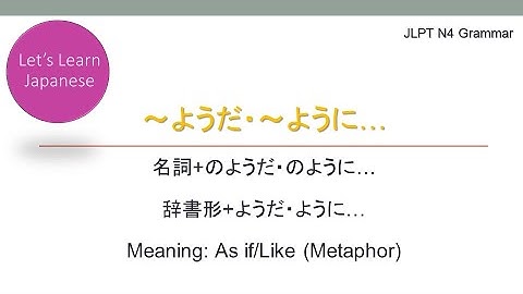 JLPT N4 Grammar ～ようだ・～ように