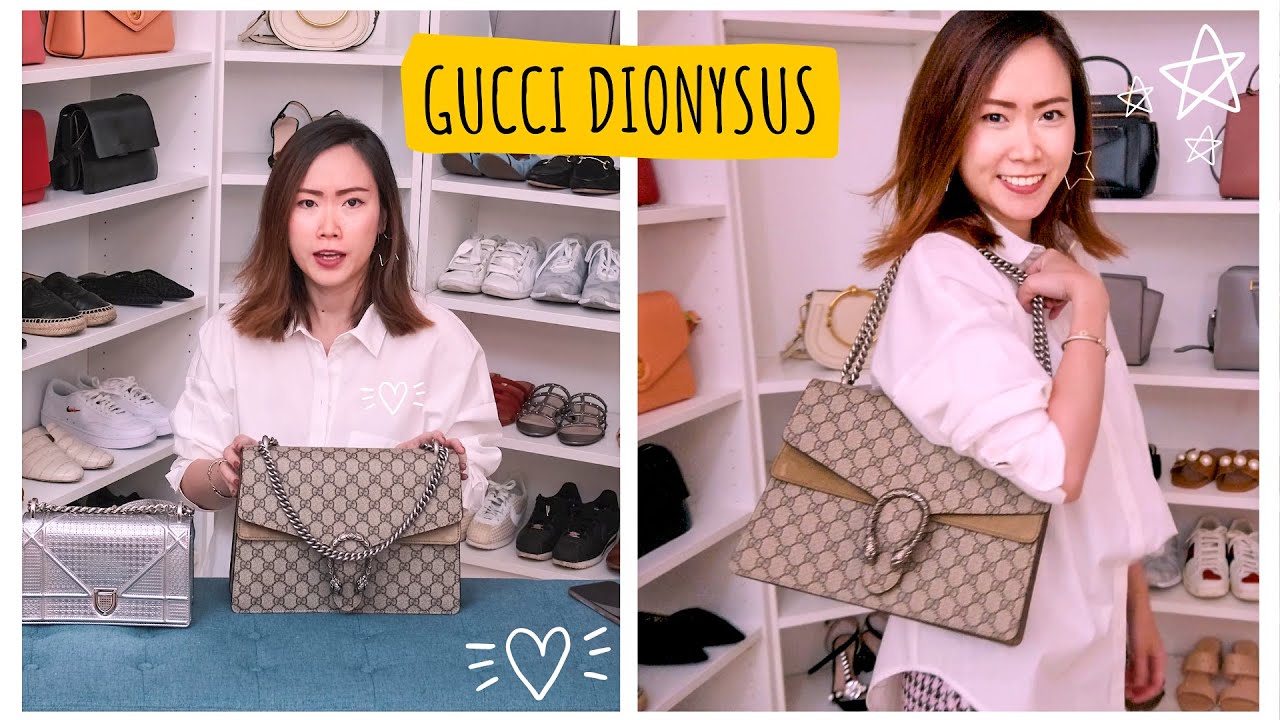 Review Gucci Dionysus Handbag (Medium Size, Color GG Supreme) 2020