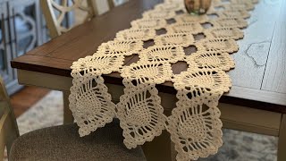 Tığişi Çilek 🍓/ Badem modeli / Crochet table runner #crochet, #tığişi,#runner,