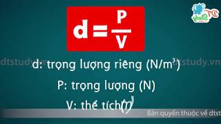 Khối lượng riêng Trọng lượng riêng | Vật lí 6 | DT STUDY