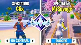 I Spectated Fortnite RANKED in NA VS EU! (Who