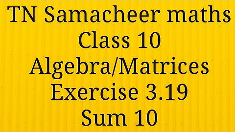 Sum 10 Exercise 3.19 Class 10 Algebra Tamilnadu Samacheer maths Nithyaganesh Maths
