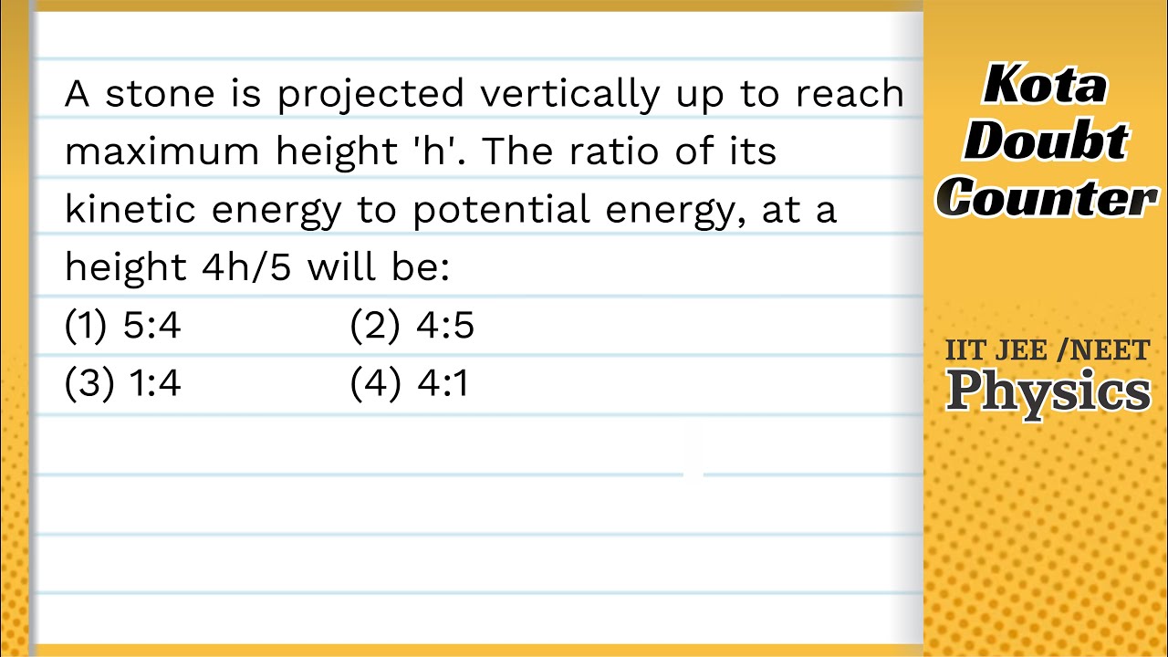 A Stone Is Projected Vertically Up To Reach Maximum Height h The a-stone-is-projected-vertically-up-to-reach-maximum-height-h-the