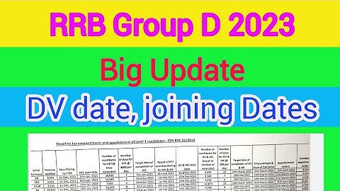 RRB Group D Document verification Dates 2023 #rrb
