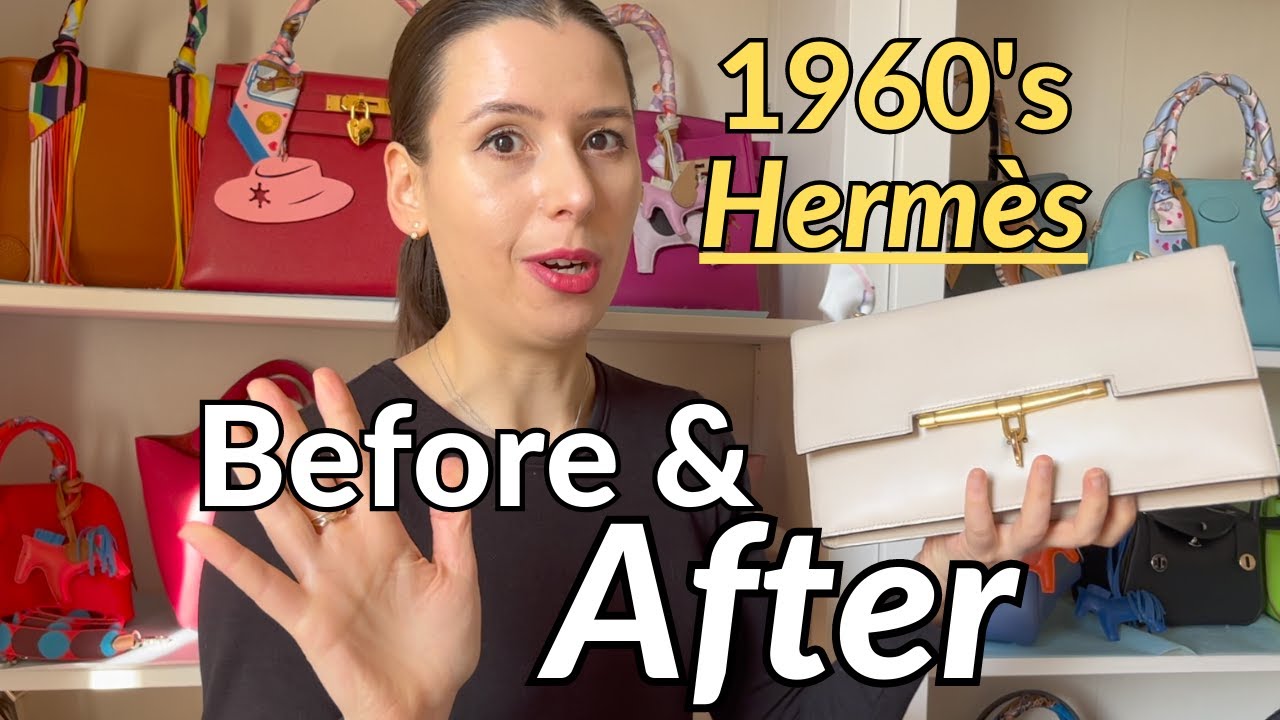 ✨ Hermes Bag Spa ✨ Before & After 🧼 Price ✨ 1960 Hermes Palonnier Bag  Restoration 