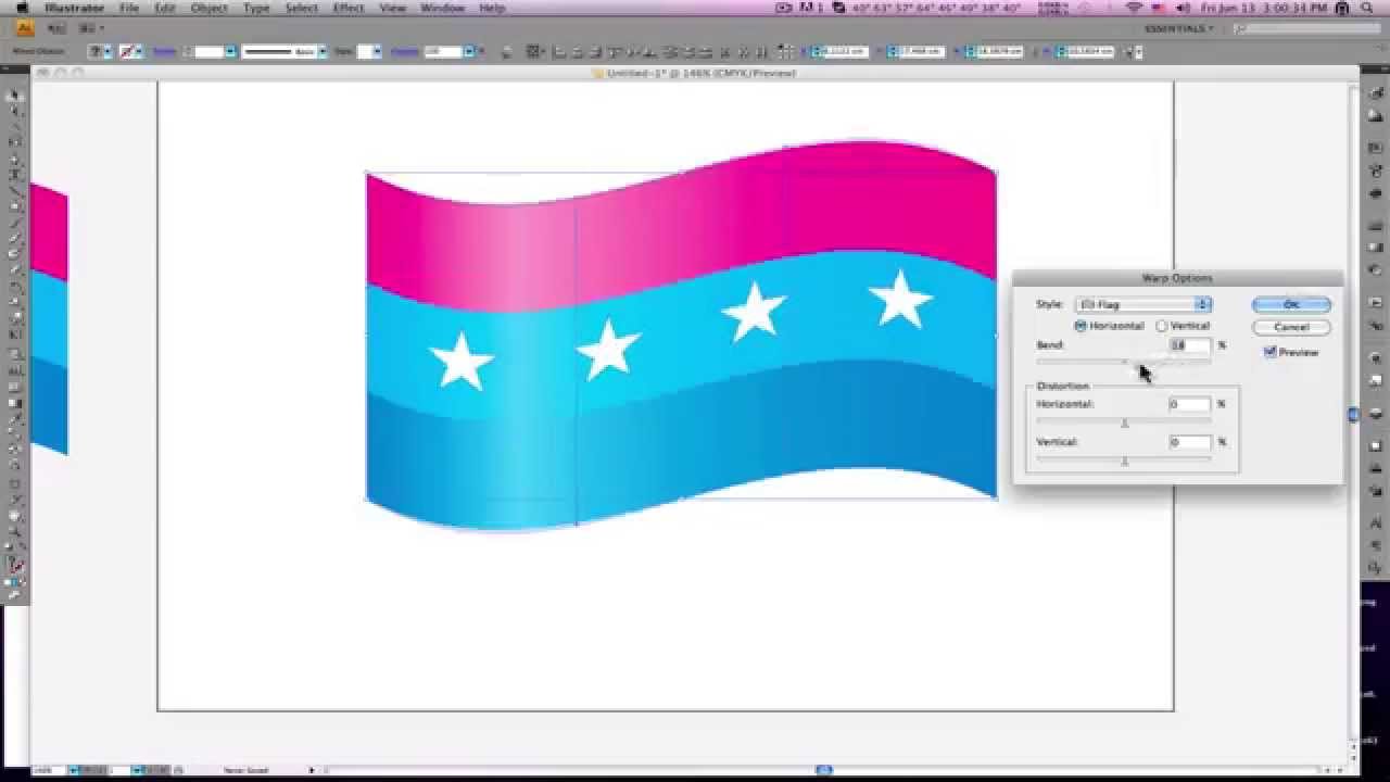 Tutorial - How to create a nice vector waving flag in adobe illustrator