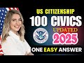 2025 random 100 civics questions and answers - U.S. citizenship interview I N400 Interview #usa