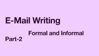 email writing part 2 email sample