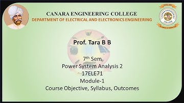 VTU PSA 2 17EE71 M1 L1 SYLLABUS, COURSE OBJECTIVE AND COURSE OUTCOME