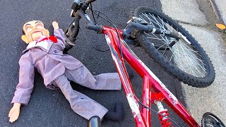 Slappy Falls Off His Bike | Bike Ride Routine ASMR Roleplay and Eating Sounds No Talking